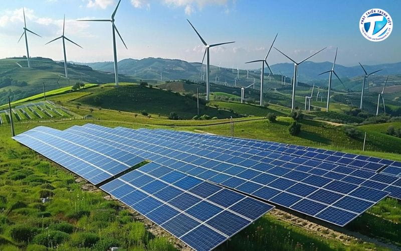 Năng lượng mặt trời và năng lượng gió là những nguồn năng lượng xanh phổ biến, góp phần giảm phụ thuộc vào nhiên liệu hóa thạch.
